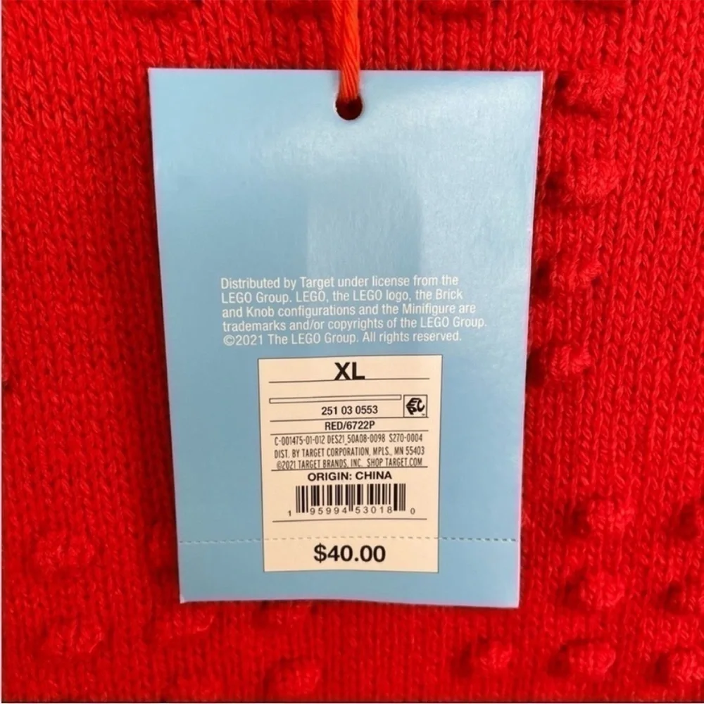LEGO X Target NWT Textured Knit Red Sweater size XL